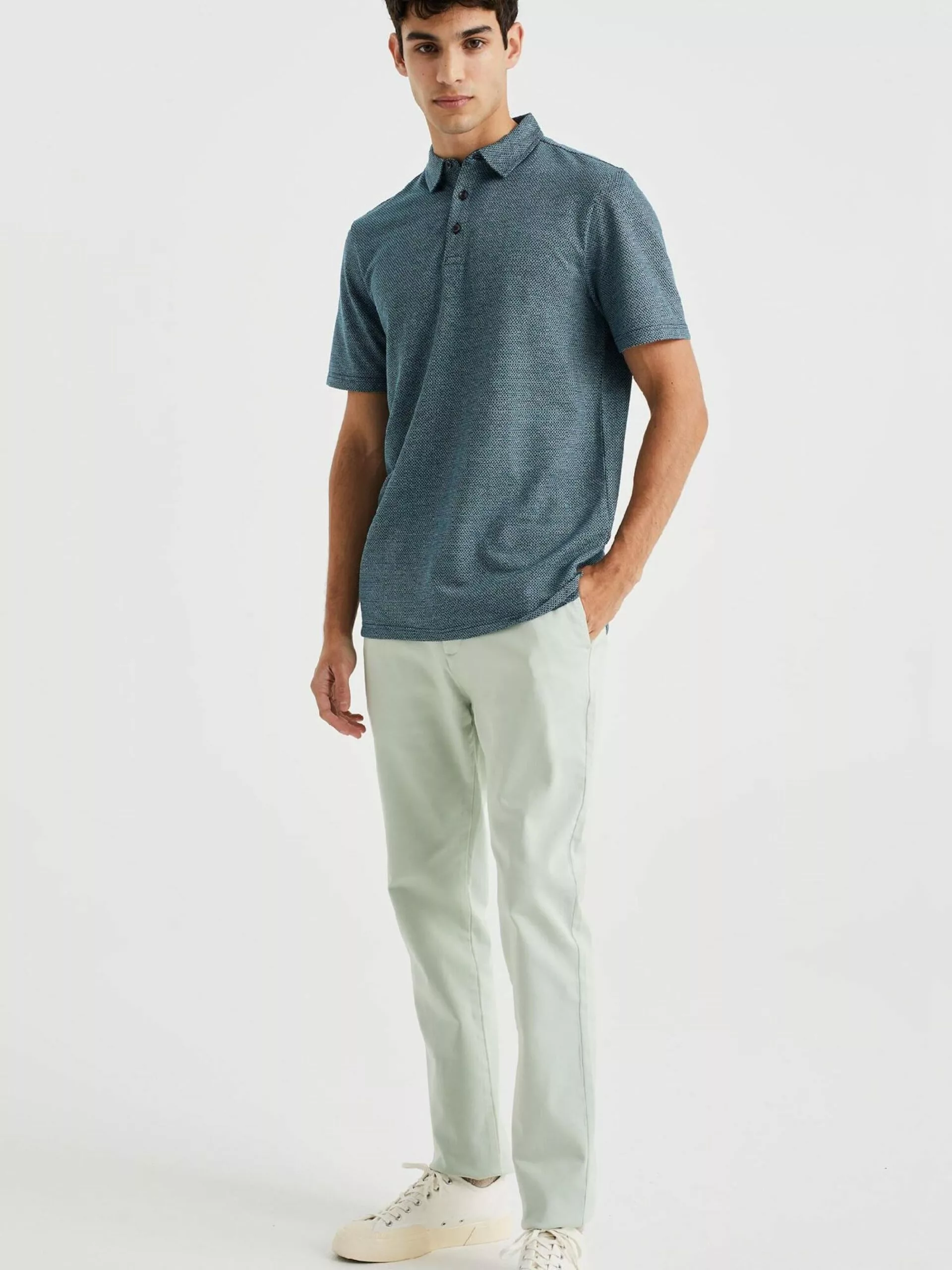 WE FASHION Chinos Coupe Slim Pantalon Chino Homme Menthe 4 WE FASHION Chinos Coupe Slim Pantalon Chino Homme Menthe – Image 4