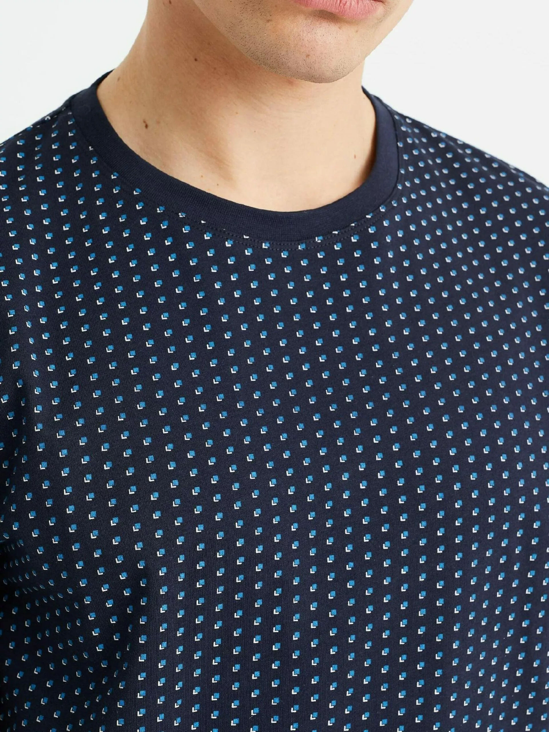 WE FASHION T-shirts T-Shirt Homme Bleu Clair / Bleu Foncé 5 WE FASHION T-shirts T-Shirt Homme Bleu Clair / Bleu Foncé – Image 5