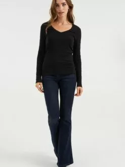 WE FASHION T-shirts à Manches Longues T-shirt Femme Noir -WE FASHION Magasin En Ligne 48b62cf34ba26d1bc9771ecbca633119