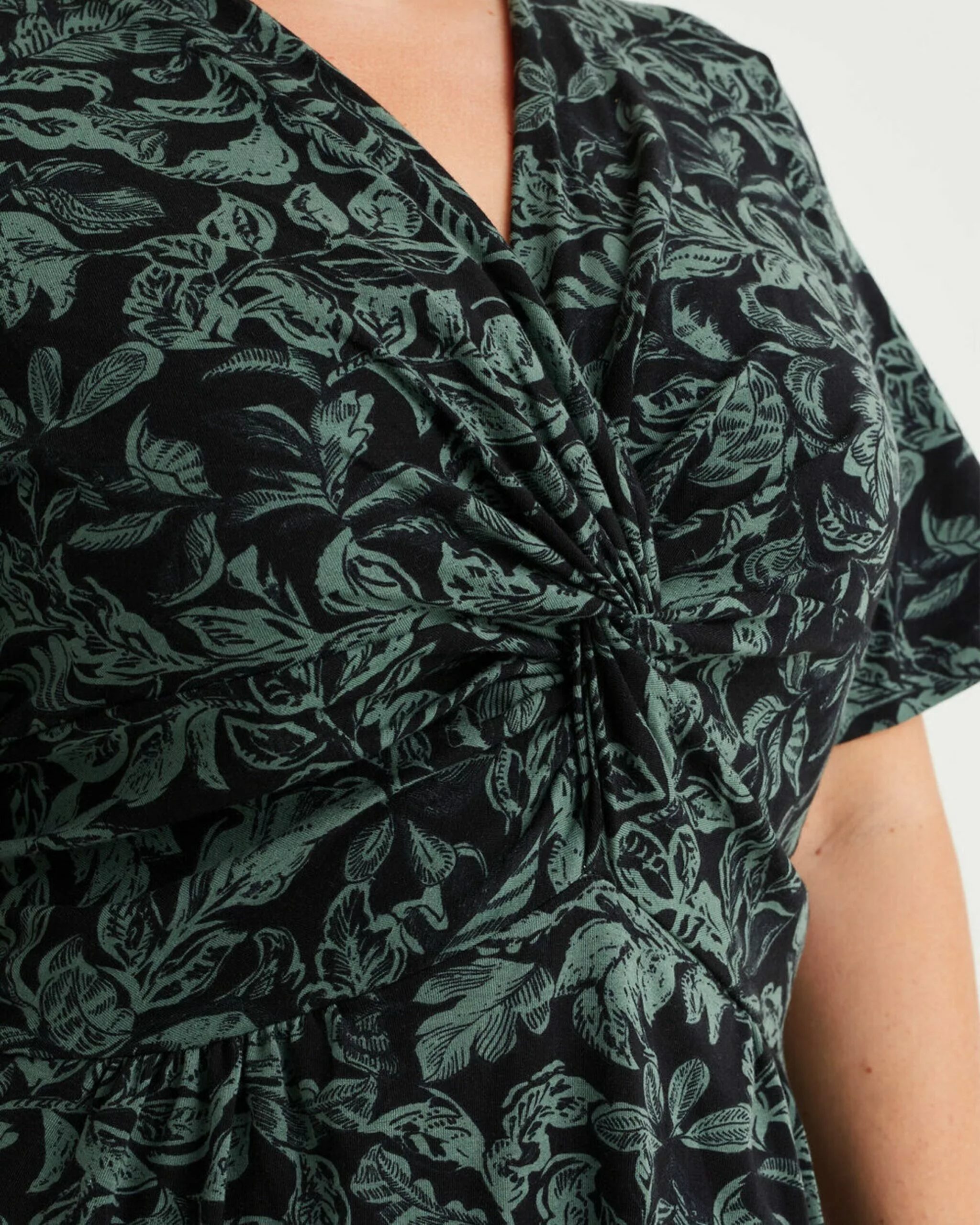 WE FASHION Mini-robes Robe Femme Vert Foncé / Noir 2 WE FASHION Mini-robes Robe Femme Vert Foncé / Noir – Image 2