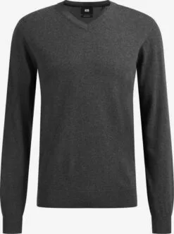 WE FASHION Pulls à Col En V Pull-over Homme Gris Chiné