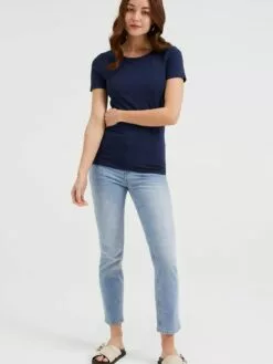 WE FASHION T-shirts T-shirt Femme Bleu Foncé -WE FASHION Magasin En Ligne 4c488718da09506e1281fde127869c15