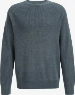 WE FASHION Pulls à Col Rond Pull-over Homme Bleu-gris
