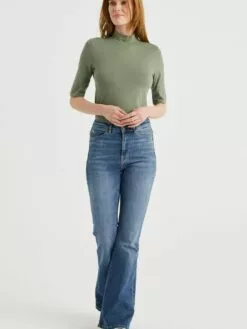 WE FASHION T-shirts T-shirt Femme Vert Foncé -WE FASHION Magasin En Ligne 4d9a7903b5e6dce53a76eca5d01012bd