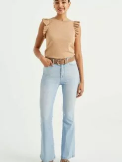 WE FASHION T-shirts T-shirt Femme Beige -WE FASHION Magasin En Ligne 4dde72e7dfa689b8b94793e97a9c5358