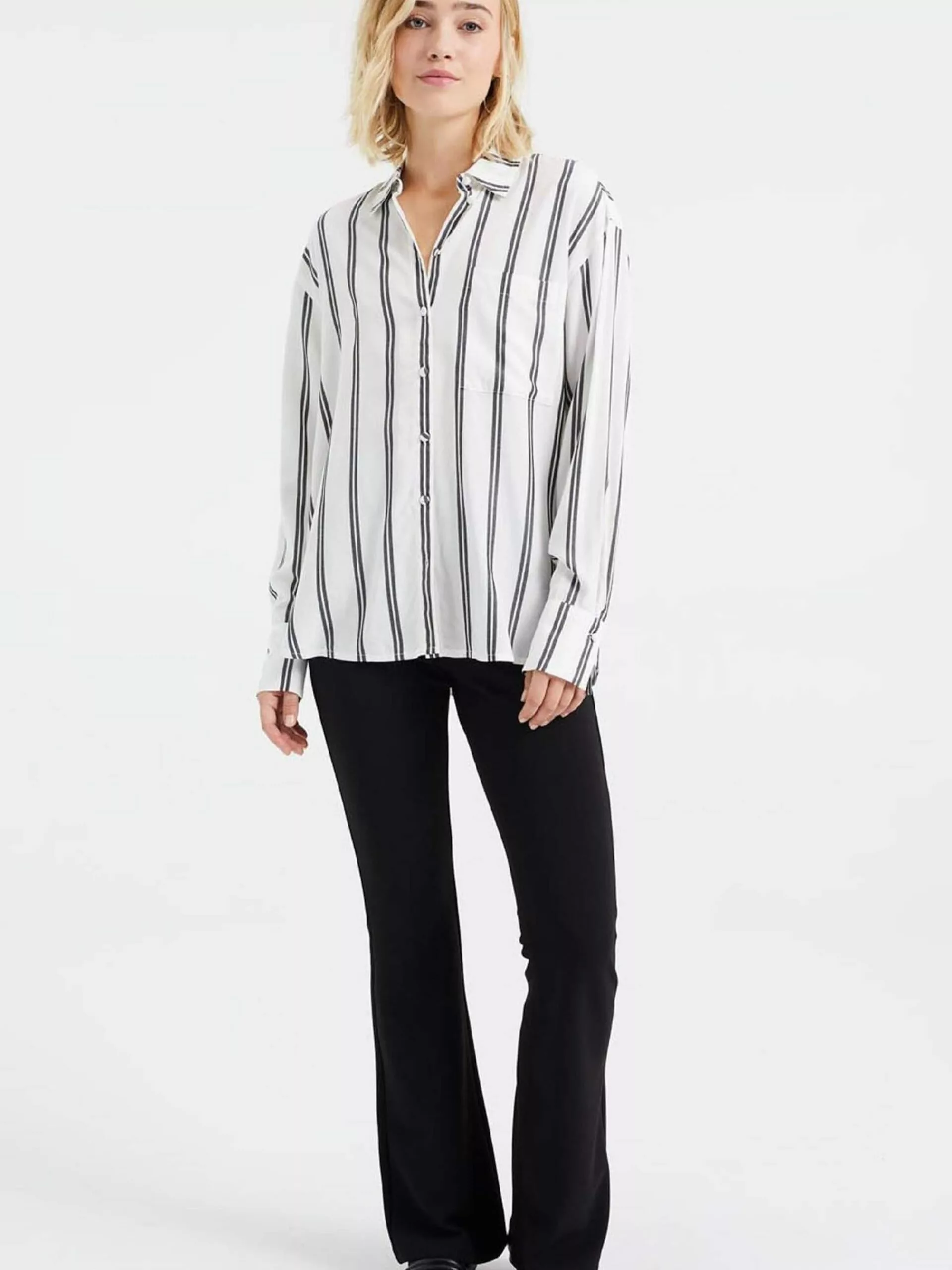 WE FASHION Pantalons En Toile évasé Pantalon Femme Noir 5 WE FASHION Pantalons En Toile évasé Pantalon Femme Noir – Image 5