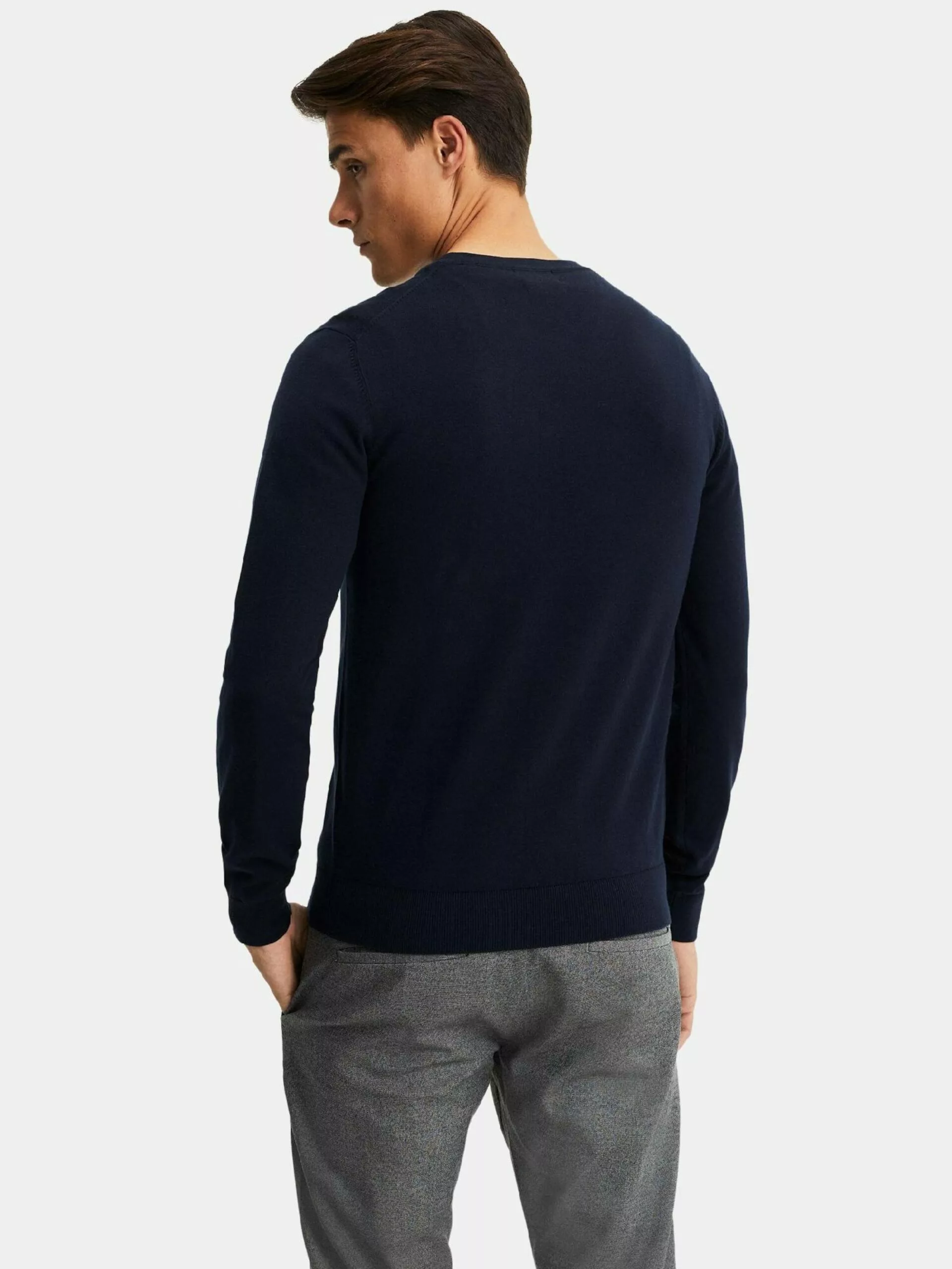 WE FASHION Pulls à Col En V Pull-over Homme Bleu Marine 4 WE FASHION Pulls à Col En V Pull-over Homme Bleu Marine – Image 4