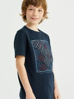 WE FASHION T-Shirts T-Shirt Enfants Marine / Bleu Ciel -WE FASHION Magasin En Ligne 5008030405f369dcbf0e7746655218de