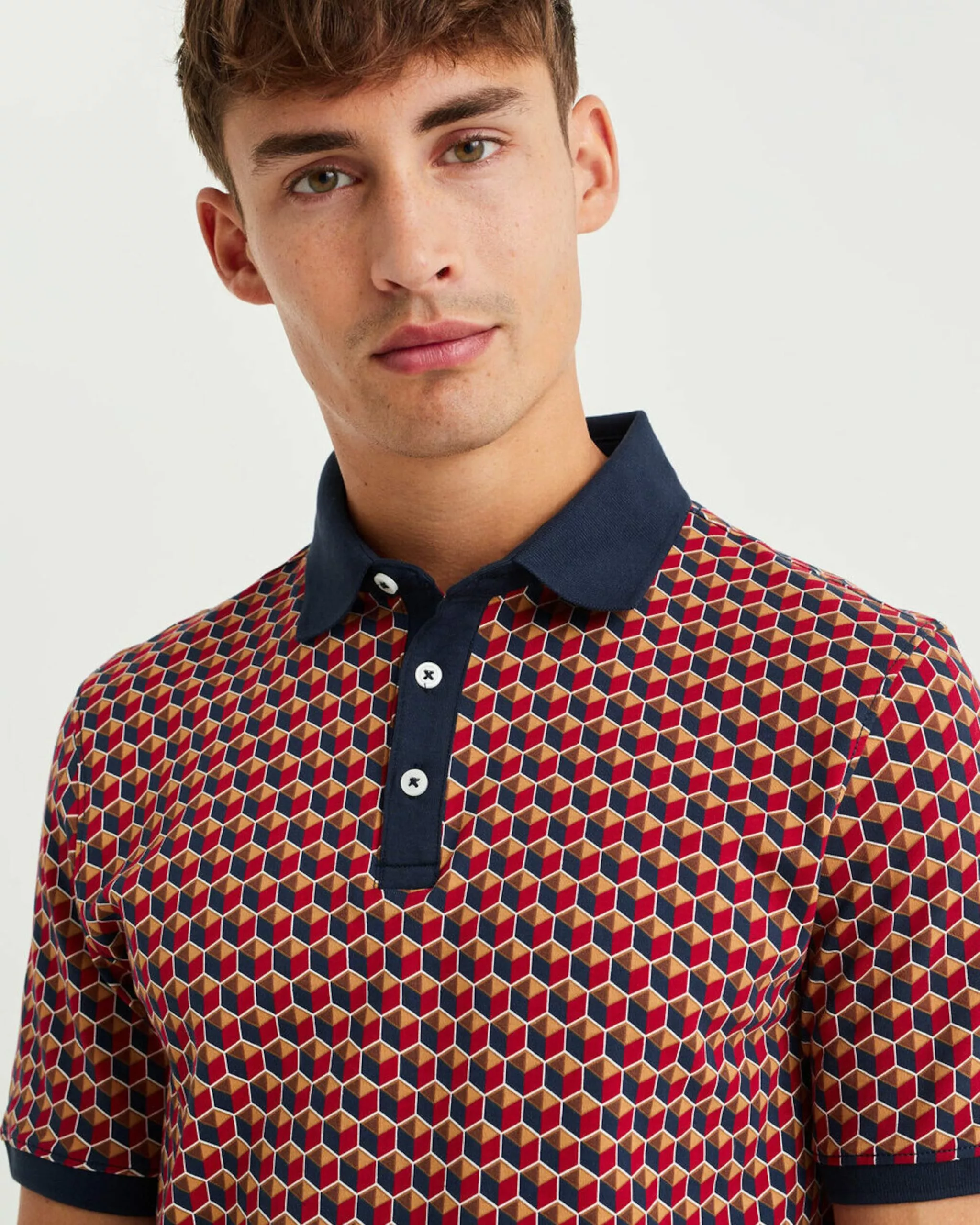 WE FASHION Polos T-Shirt Homme Rouge 4 WE FASHION Polos T-Shirt Homme Rouge – Image 4