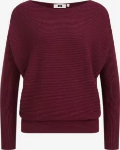 WE FASHION Pulls Basiques Pull-over Femme Lie De Vin