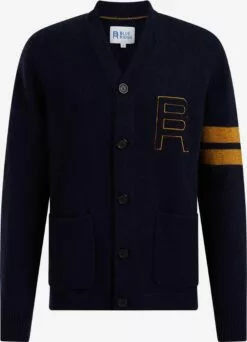 WE FASHION Gilets Vestes En Maille Homme Bleu Foncé