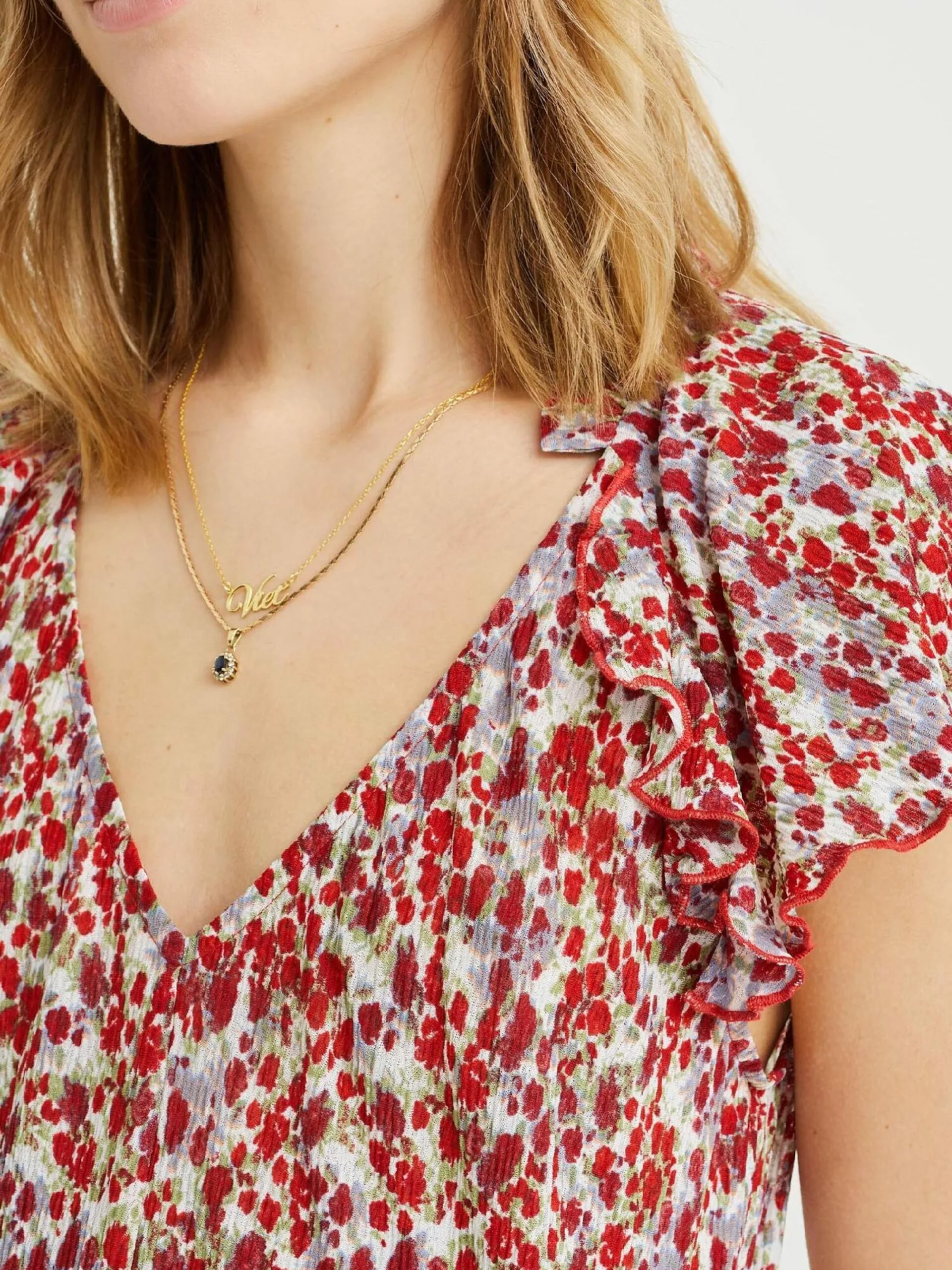 WE FASHION Robes Midi Robe Femme Rouge 5 WE FASHION Robes Midi Robe Femme Rouge – Image 5