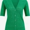 WE FASHION Gilets Cardigan Femme Vert