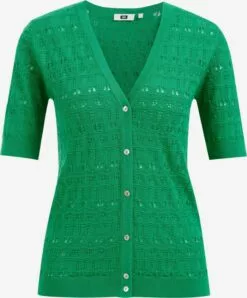 WE FASHION Gilets Cardigan Femme Vert