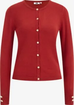 WE FASHION Gilets Cardigan Femme Rouge