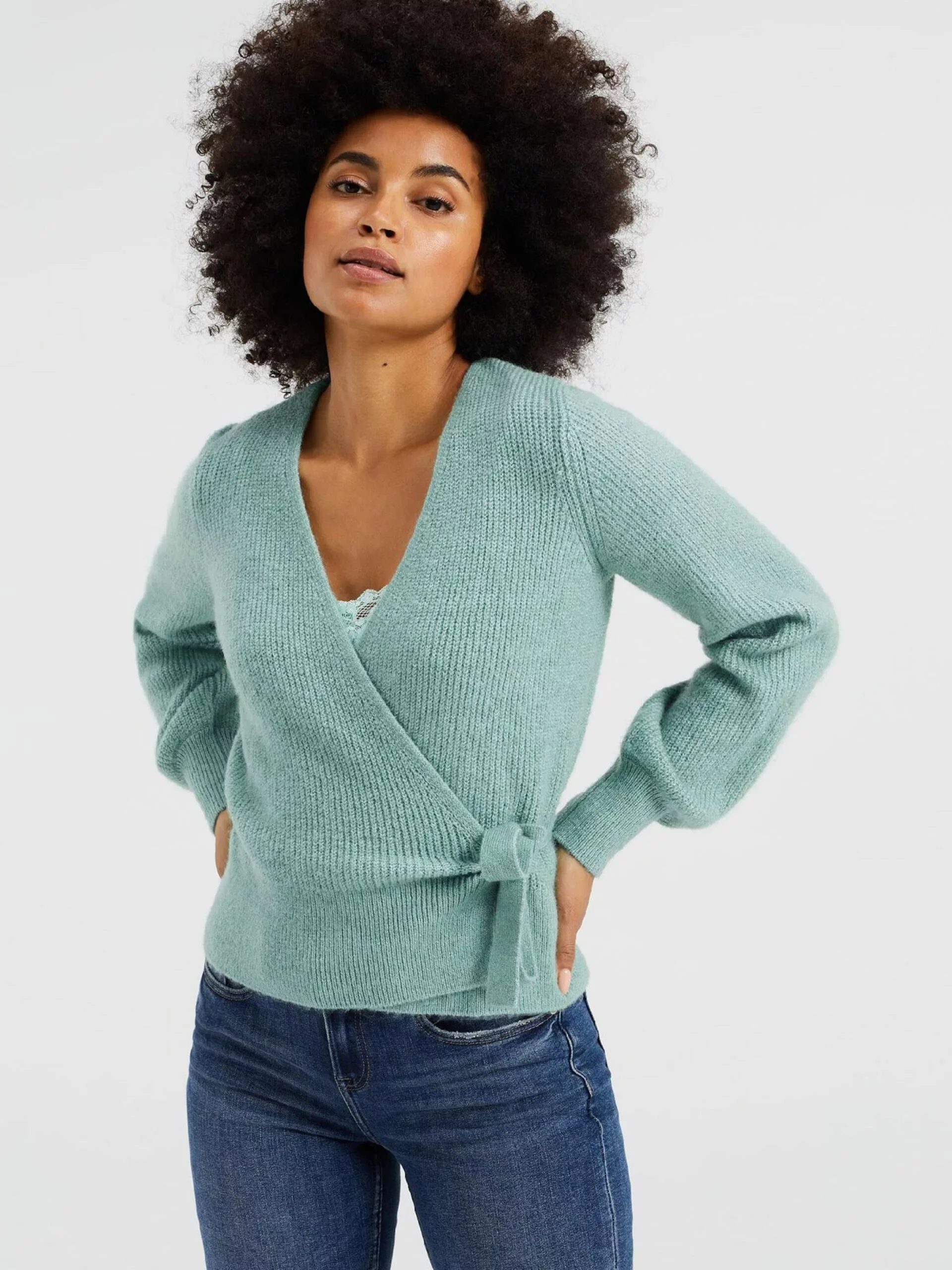 WE FASHION Gilets Cardigan Femme Vert 2 WE FASHION Gilets Cardigan Femme Vert – Image 2