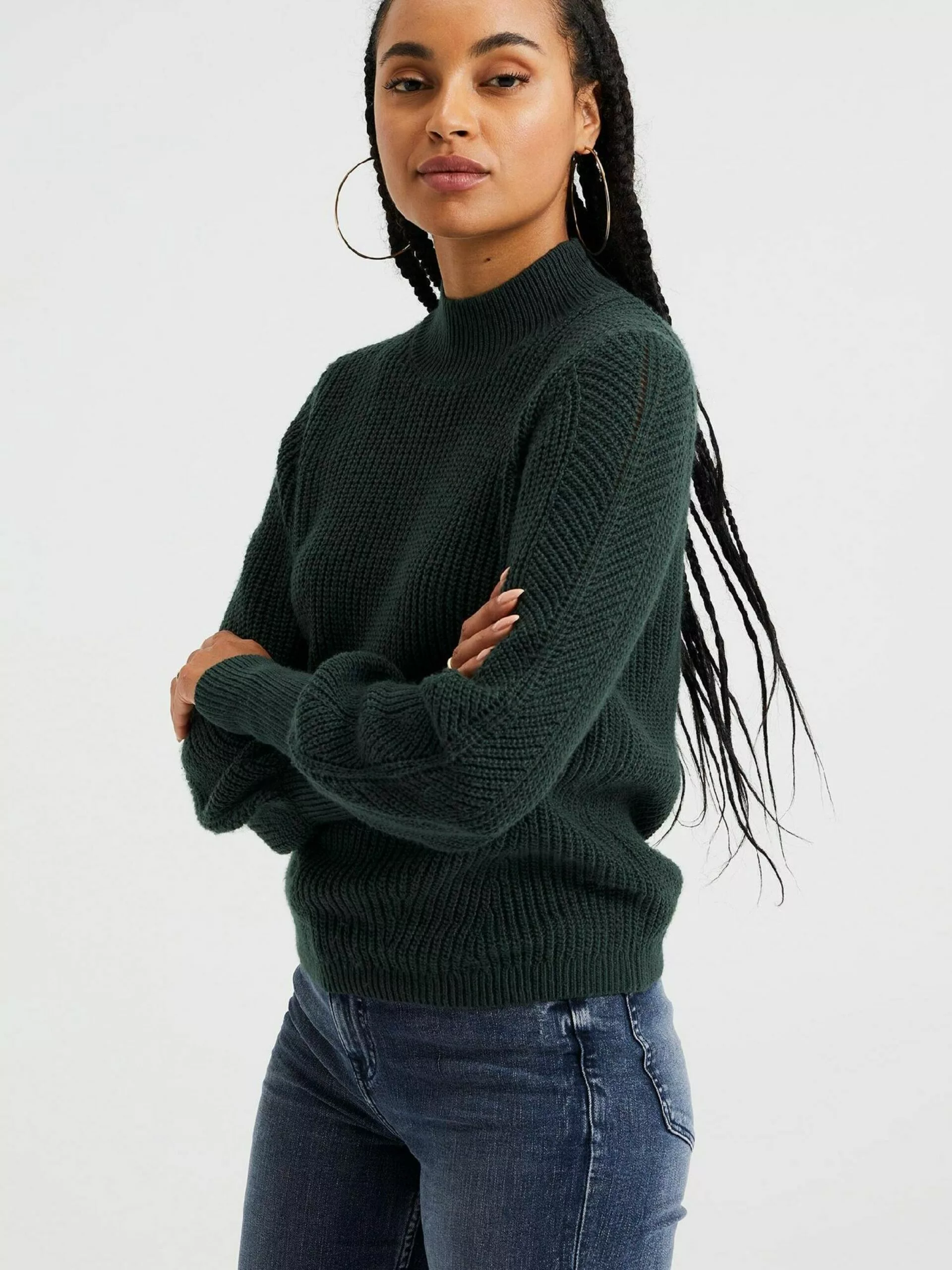 WE FASHION Pulls Maille Fine Pull-over Femme Sapin 2 WE FASHION Pulls Maille Fine Pull-over Femme Sapin – Image 2