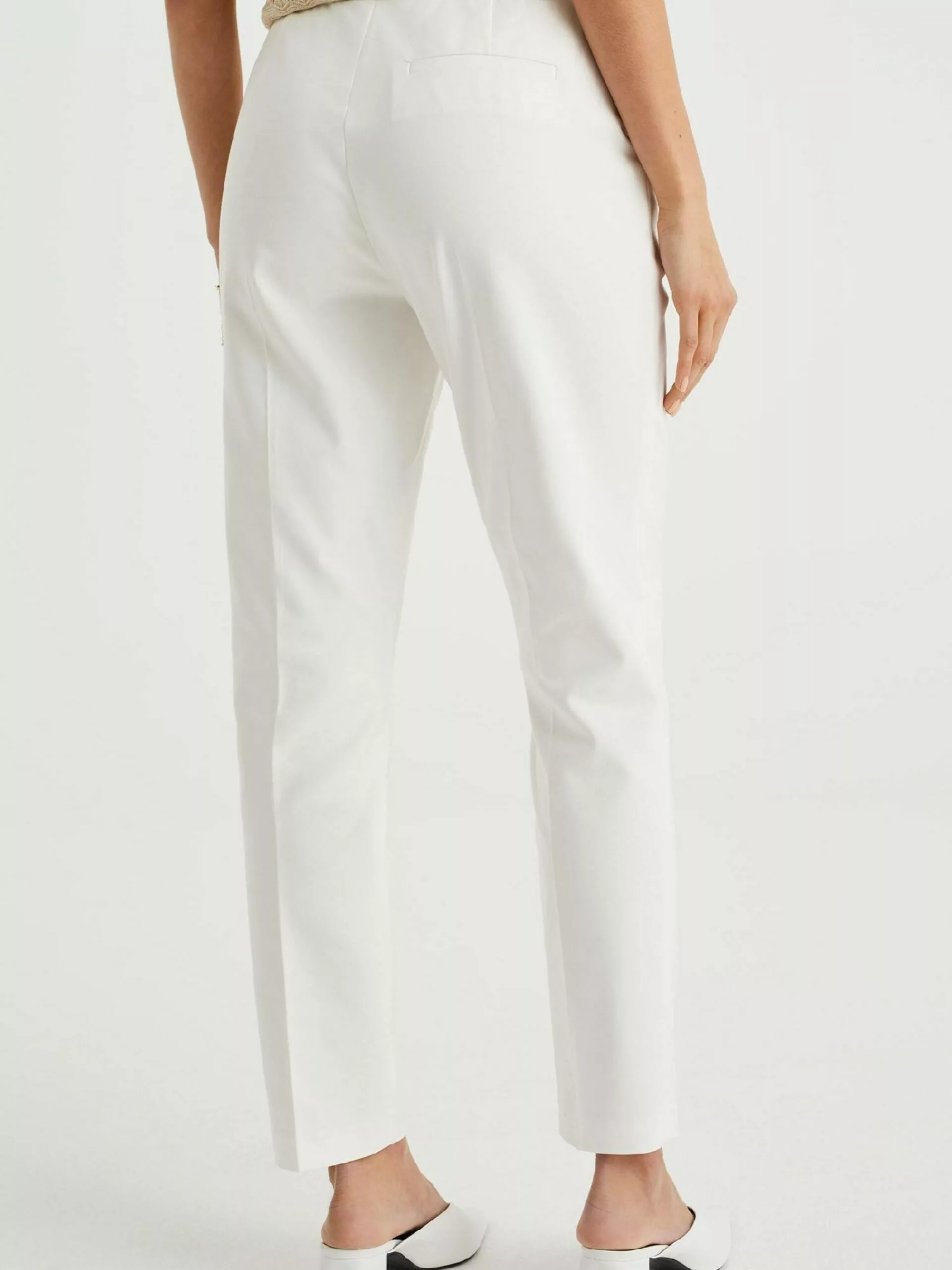 WE FASHION Pantalons Coupe Slim Pantalon à Plis Femme Blanc 3 WE FASHION Pantalons Coupe Slim Pantalon à Plis Femme Blanc – Image 3