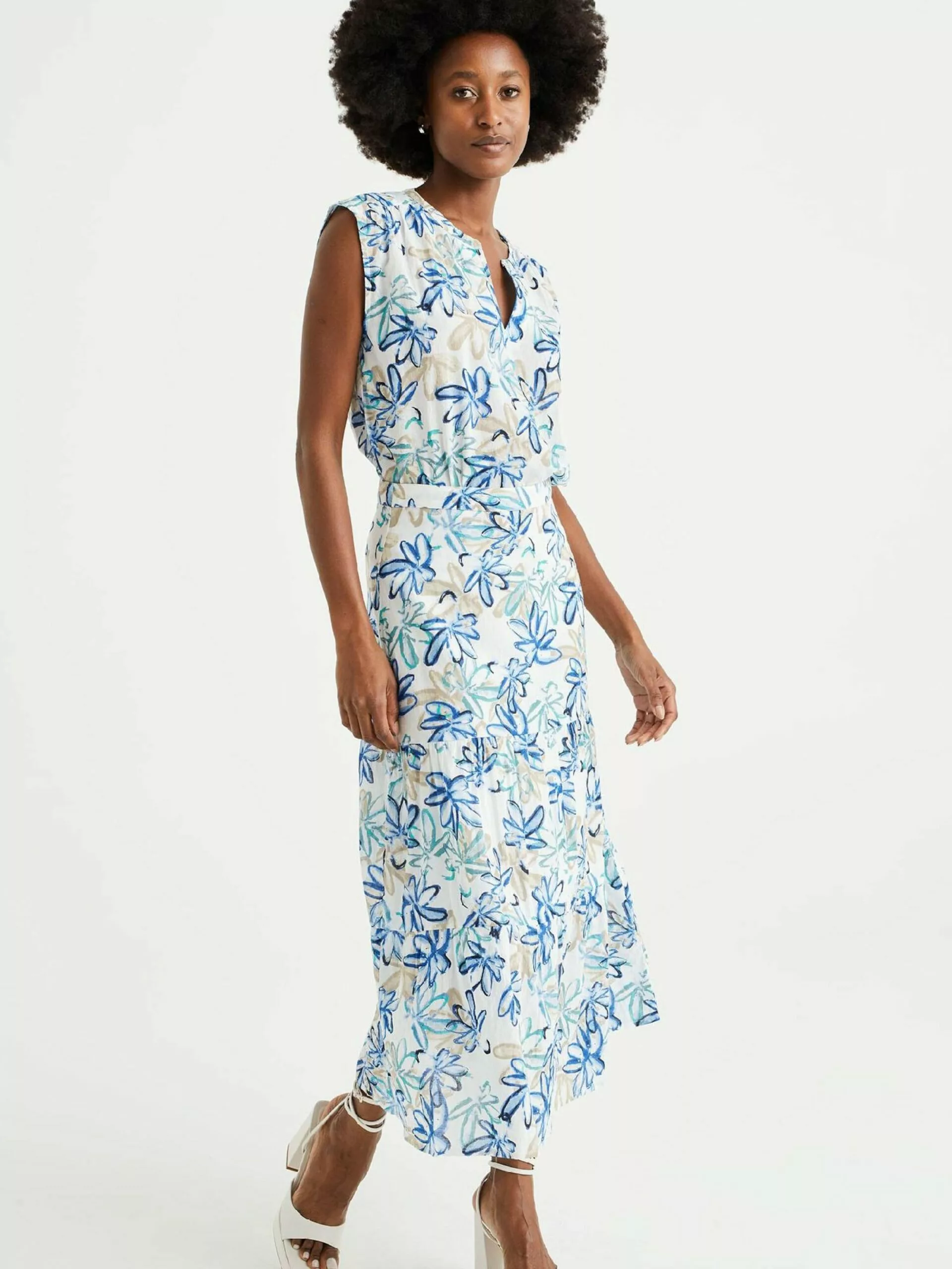 WE FASHION Jupes Midi Jupe Femme Bleu 3 WE FASHION Jupes Midi Jupe Femme Bleu – Image 3