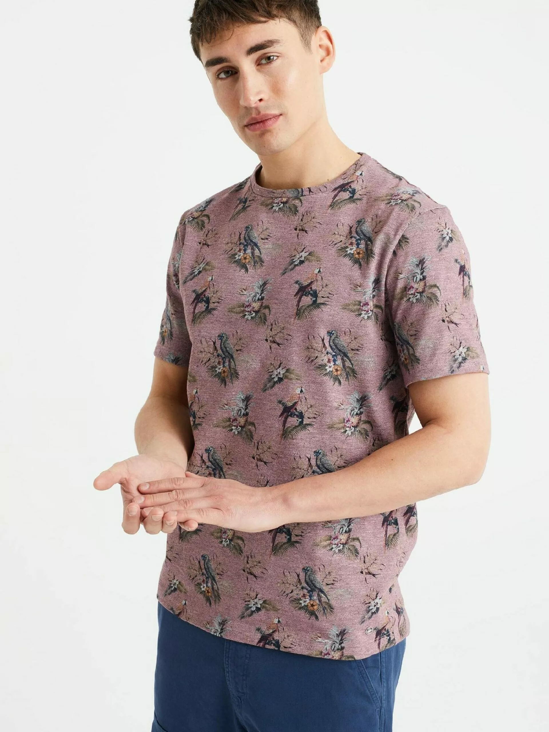 WE FASHION T-shirts T-Shirt Homme Rose 2 WE FASHION T-shirts T-Shirt Homme Rose – Image 2