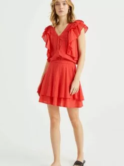 WE FASHION Mini-jupes Jupe Femme Rouge Orangé -WE FASHION Magasin En Ligne 5e06a4944cfae6d7a40b91ebcec5b222