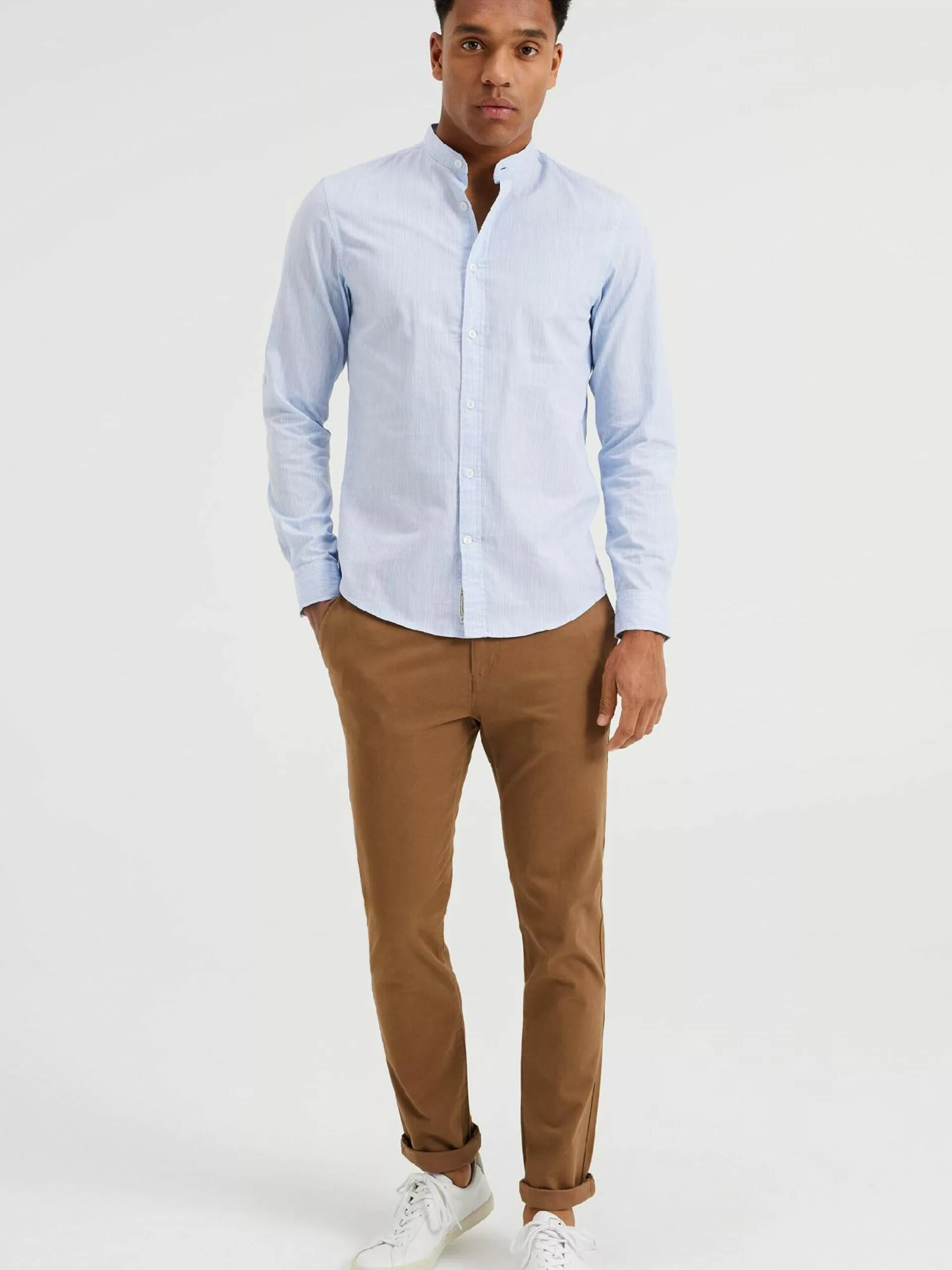 WE FASHION Chinos Coupe Slim Pantalon Chino Homme Noisette 4 WE FASHION Chinos Coupe Slim Pantalon Chino Homme Noisette – Image 4