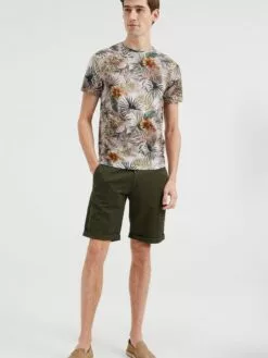 WE FASHION Shorts Chino Coupe Slim Pantalon Chino Homme Kaki -WE FASHION Magasin En Ligne 60851a4b74c6581409c462f9897c2d16