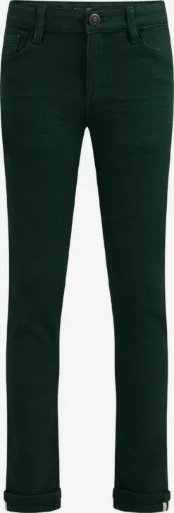 WE FASHION Slim Coupe Slim Jean Enfants Vert Foncé