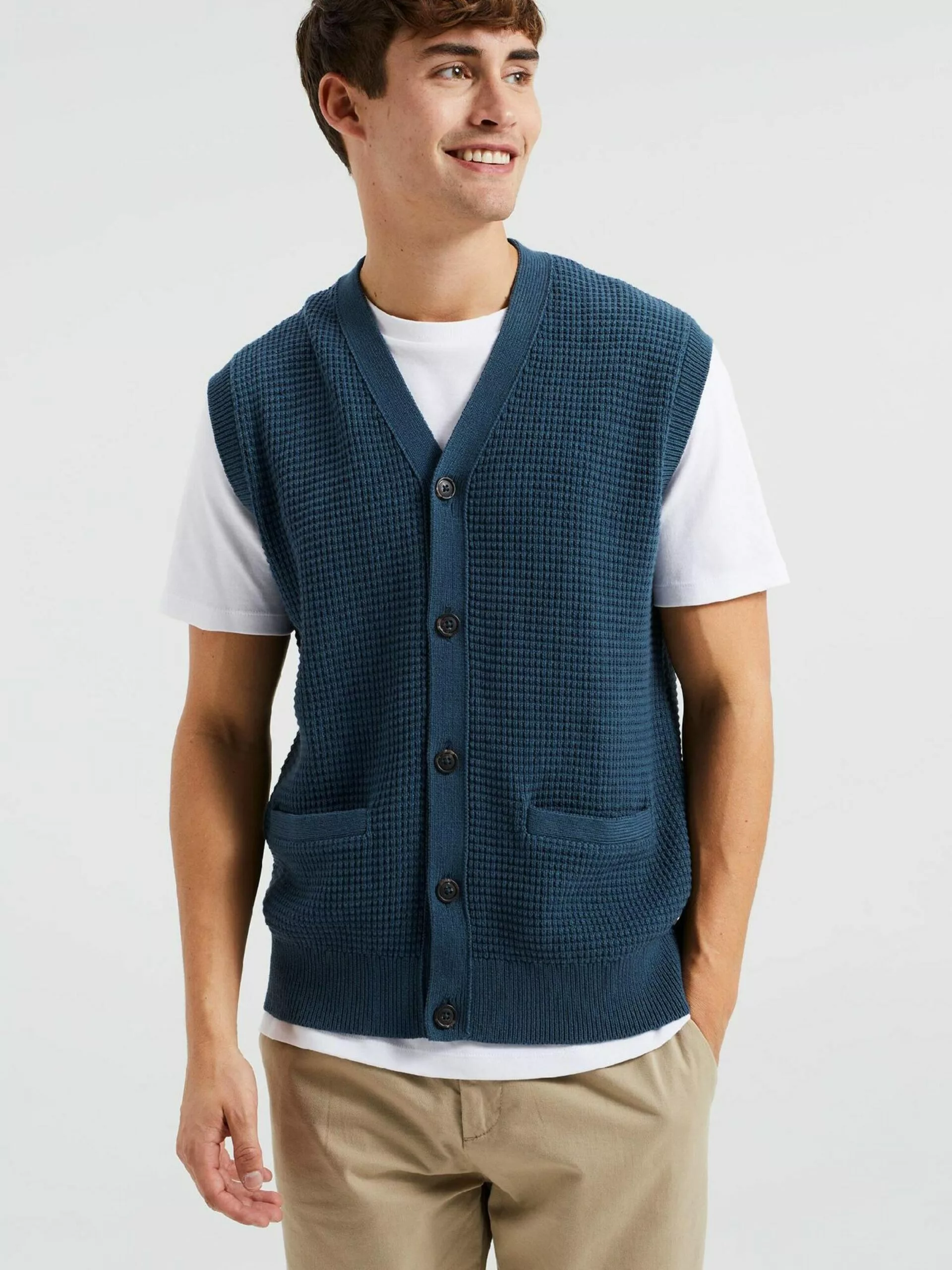 WE FASHION Gilets Vestes En Maille Homme Bleu Marine 2 WE FASHION Gilets Vestes En Maille Homme Bleu Marine – Image 2