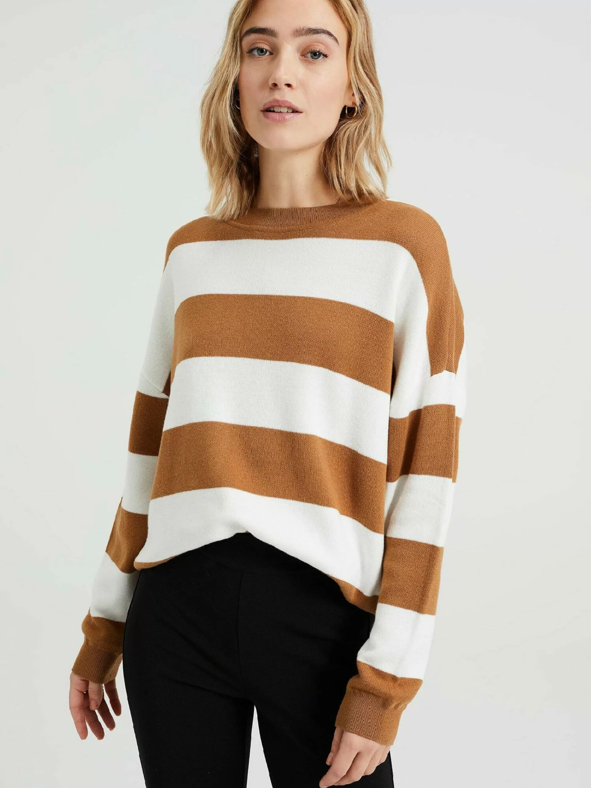 WE FASHION Pulls Maille Fine Pull-over Femme Caramel 2 WE FASHION Pulls Maille Fine Pull-over Femme Caramel – Image 2