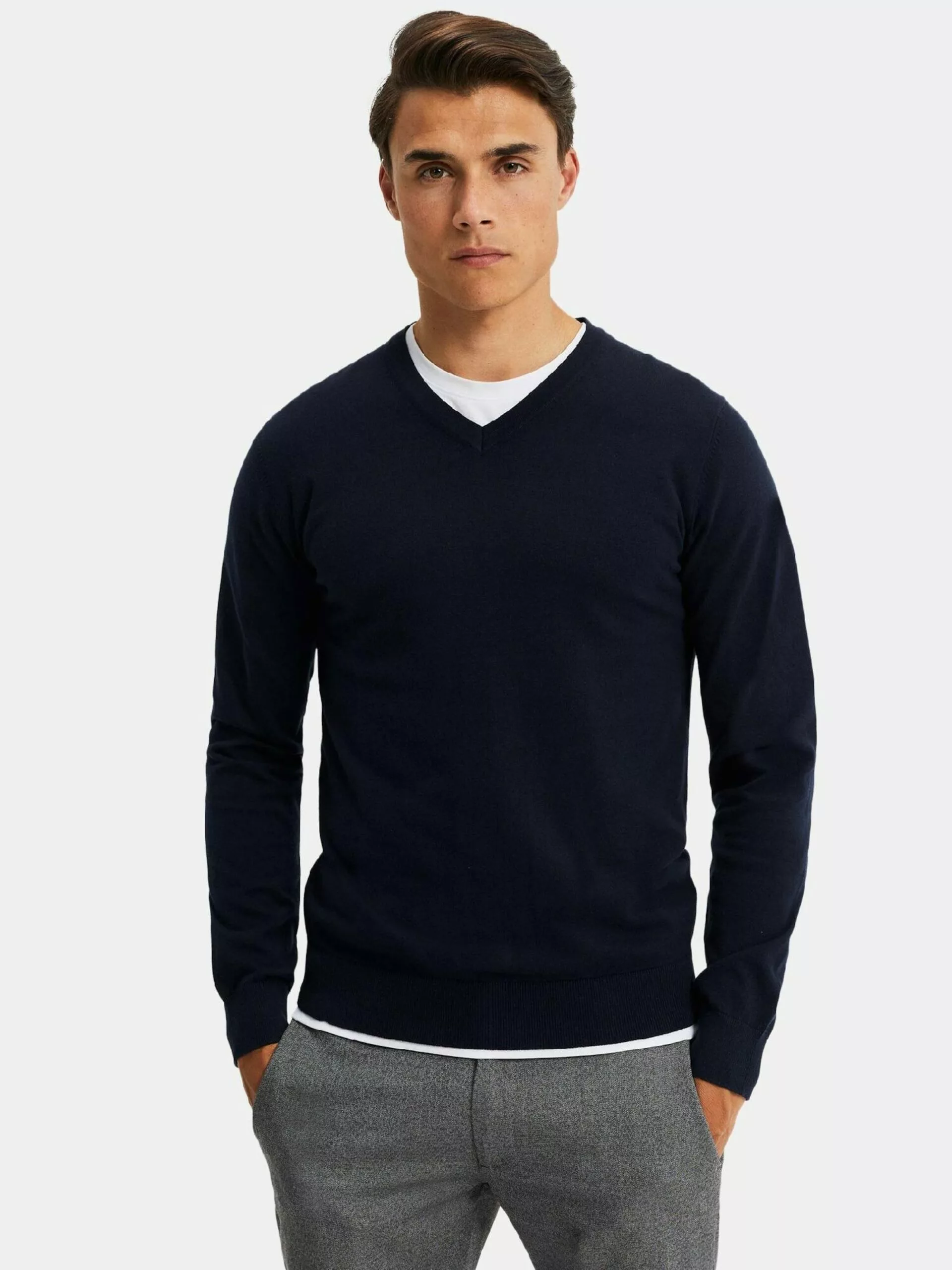 WE FASHION Pulls à Col En V Pull-over Homme Bleu Marine 2 WE FASHION Pulls à Col En V Pull-over Homme Bleu Marine – Image 2