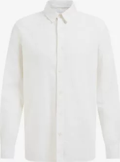 WE FASHION Chemises Décontractées Coupe Slim Chemise Homme Blanc Naturel