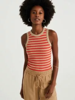 WE FASHION Débardeurs Haut Femme Beige Foncé / Rouge -WE FASHION Magasin En Ligne 6f28b3a8a248f951702bdd9eda5b27c8