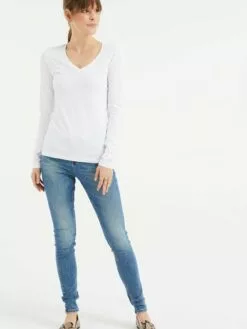 WE FASHION T-shirts à Manches Longues T-shirt Femme Blanc -WE FASHION Magasin En Ligne 6f42babf814e8b330ebc67da069d204f