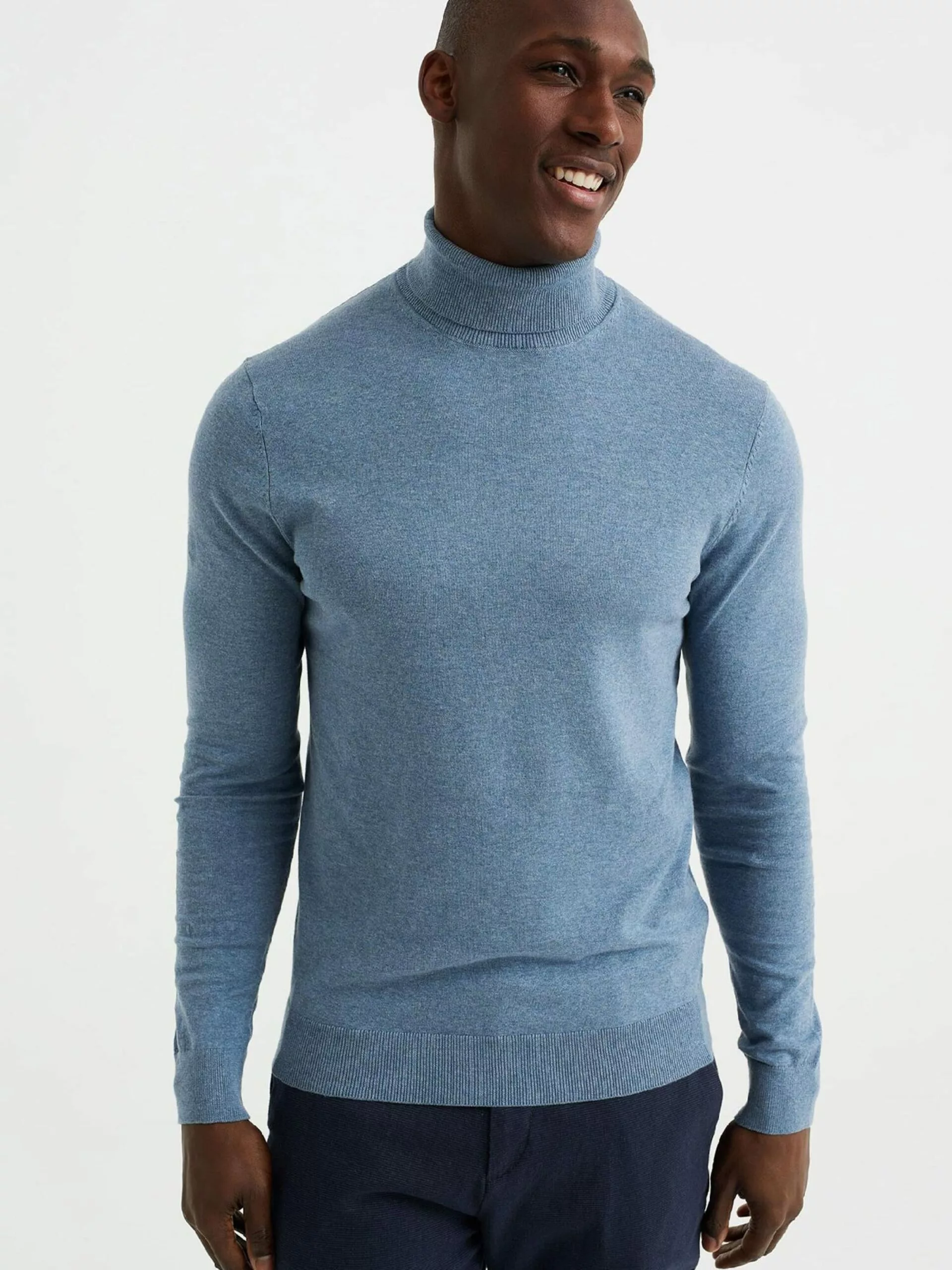 WE FASHION Pulls à Col Roulé Pull-over Homme Bleu Clair 2 WE FASHION Pulls à Col Roulé Pull-over Homme Bleu Clair – Image 2