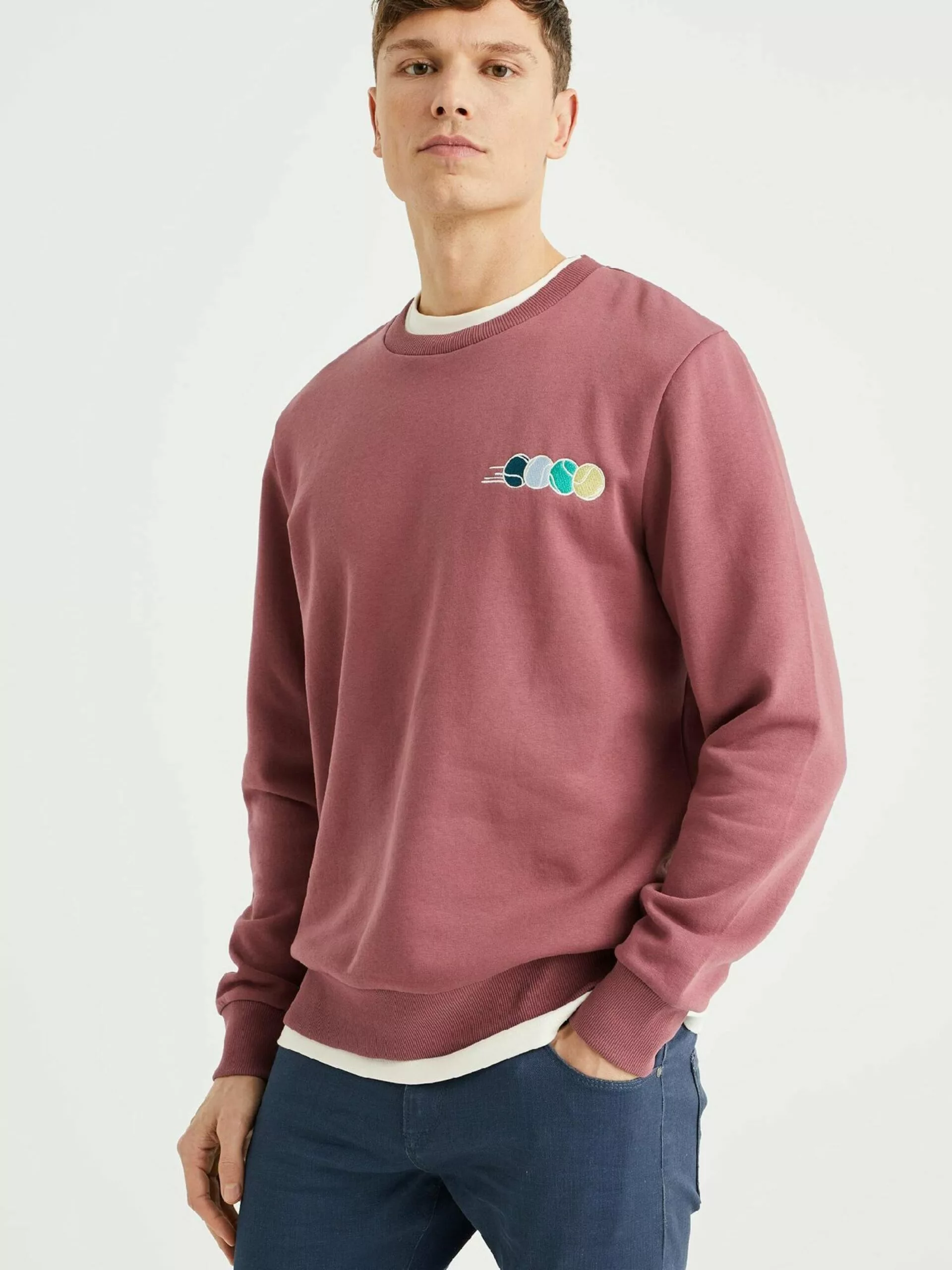 WE FASHION Sweatshirts Sweat-shirt Homme Violet 2 WE FASHION Sweatshirts Sweat-shirt Homme Violet – Image 2