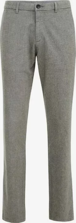 WE FASHION Chinos Coupe Slim Pantalon Chino Homme Gris Foncé