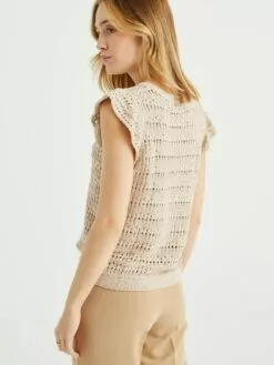 WE FASHION Pulls Maille Fine Pull-over Femme Beige -WE FASHION Magasin En Ligne 78797454d1c2b35d2ed19bf6d150d53a