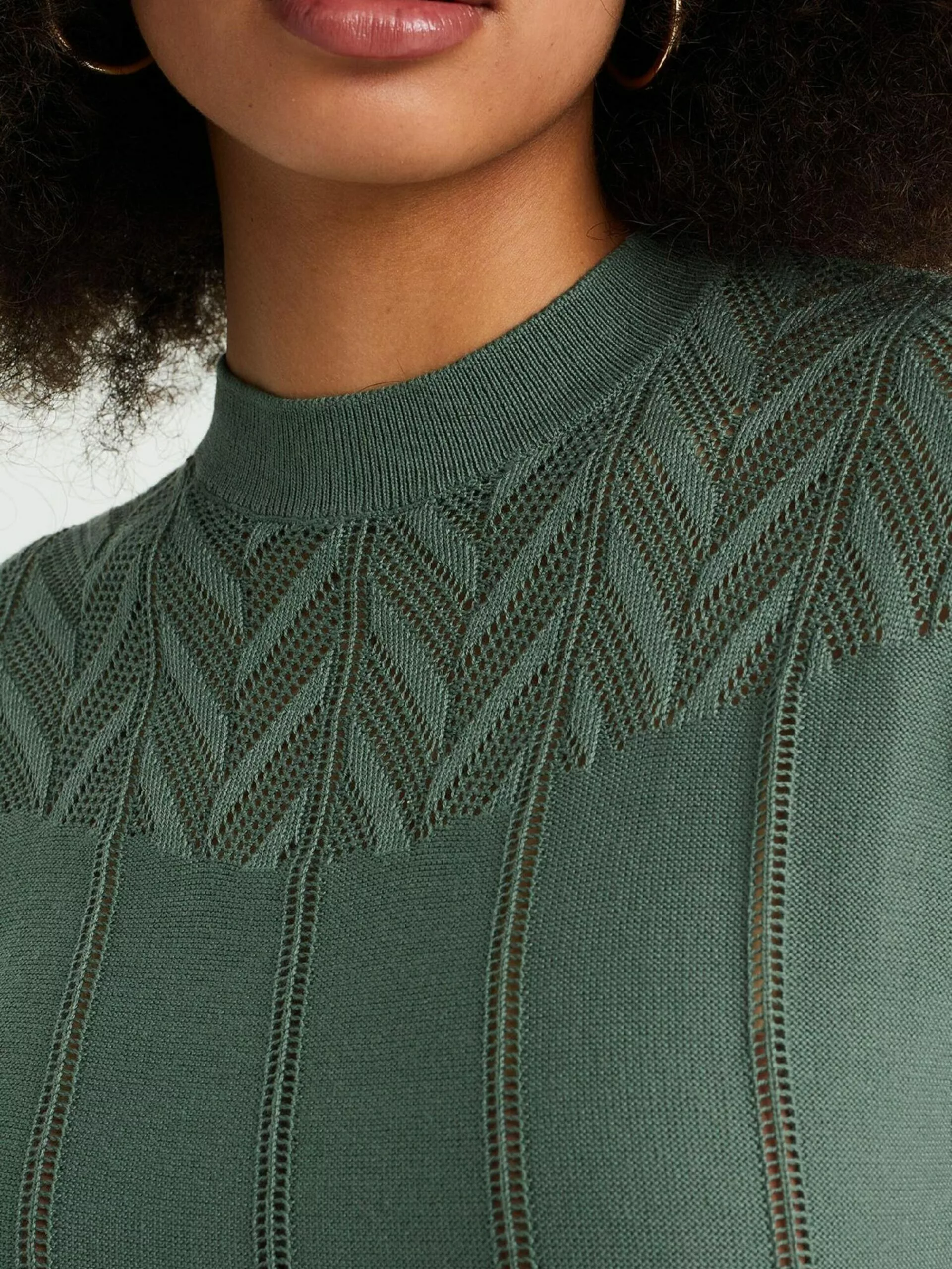 WE FASHION Pulls Maille Fine Pull-over Femme Vert 5 WE FASHION Pulls Maille Fine Pull-over Femme Vert – Image 5