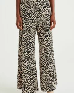 WE FASHION Pantalons En Toile Wide Leg Pantalon Femme Beige / Noir -WE FASHION Magasin En Ligne 795b6b9dbe33ffac960492b62848c9a1