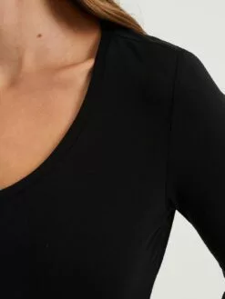 WE FASHION T-shirts à Manches Longues T-shirt Femme Noir -WE FASHION Magasin En Ligne 7963e8bd7e481c9f01e0aeca84eb7d0b