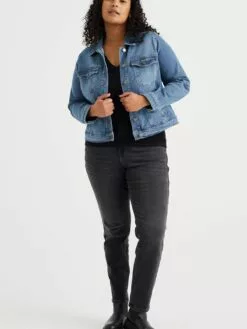 WE FASHION Vestes En Jean Veste Mi-saison Femme Bleu -WE FASHION Magasin En Ligne 80294b45bcaf128fb7c282d3b067462b
