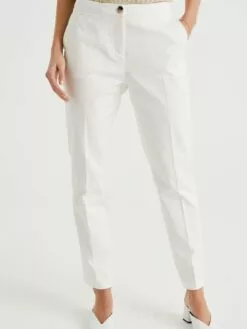 WE FASHION Pantalons Coupe Slim Pantalon à Plis Femme Blanc 5 WE FASHION Pantalons Coupe Slim Pantalon à Plis Femme Blanc -WE FASHION Magasin En Ligne 808fdabd61306a64d62ad892764810df
