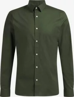 WE FASHION Chemises Décontractées Coupe Slim Chemise Homme Vert Foncé