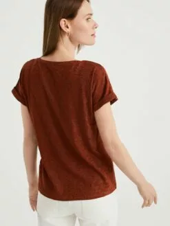 WE FASHION T-shirts T-shirt Femme Rouille -WE FASHION Magasin En Ligne 849ce94e5956ce153be8be60dec72e22