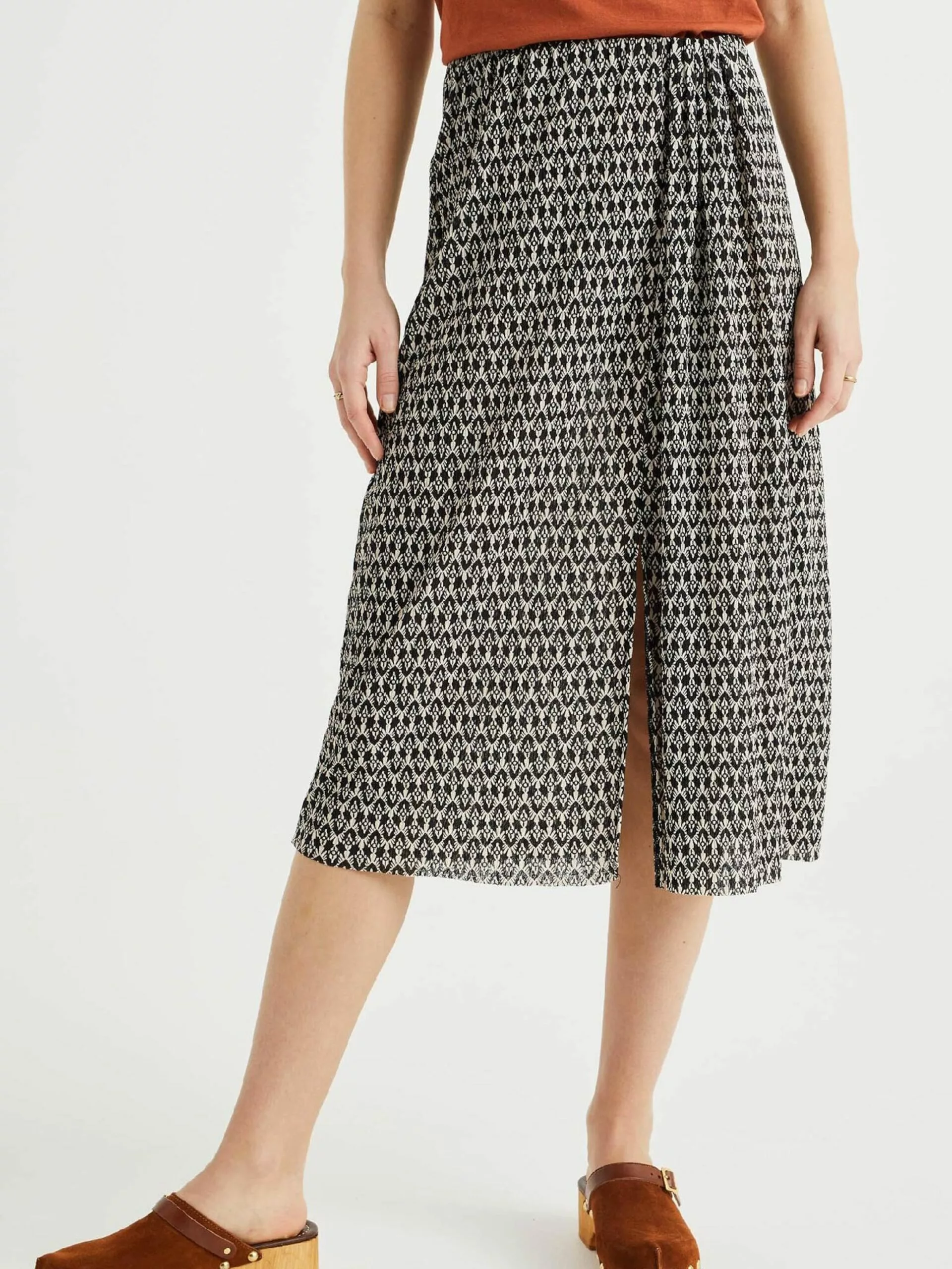 WE FASHION Jupes Midi Jupe Femme Gris / Noir 2 WE FASHION Jupes Midi Jupe Femme Gris / Noir – Image 2