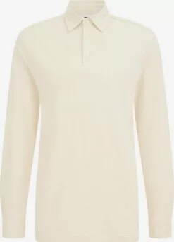 WE FASHION T-shirts à Manches Longues T-Shirt Homme Blanc Naturel