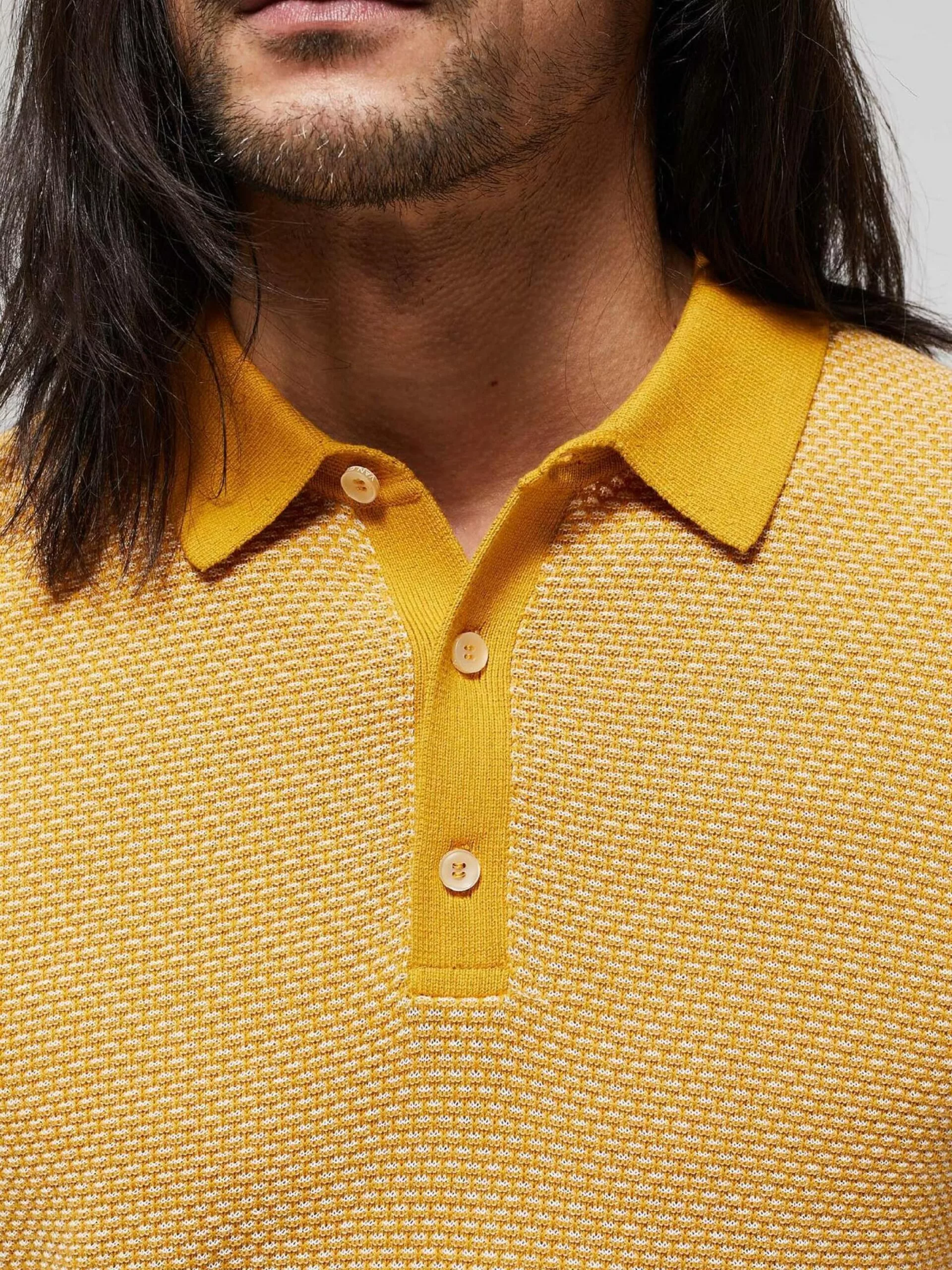 WE FASHION Pulls à Col En V Pull-over Homme Safran 5 WE FASHION Pulls à Col En V Pull-over Homme Safran – Image 5