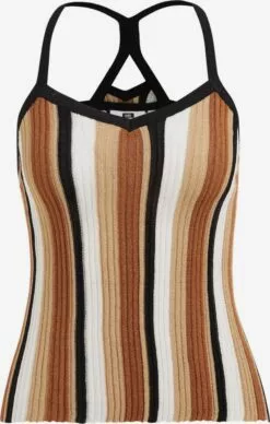 WE FASHION Tops Haut Femme écru / Marron Chiné / Noir