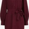 WE FASHION Robes Fluides Robe-chemise Femme Bourgogne